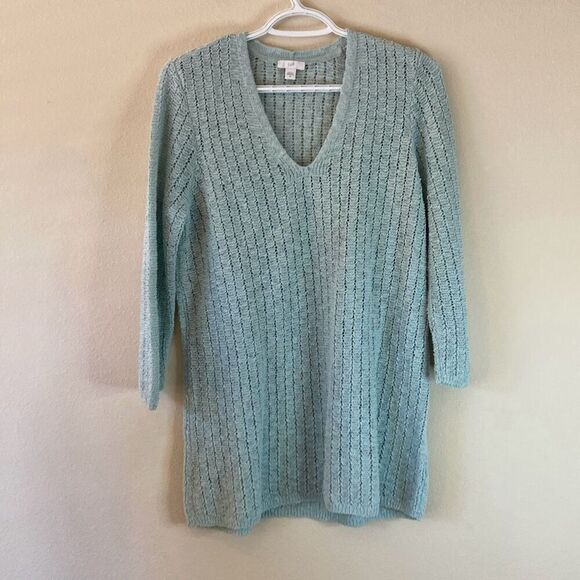 J. Jill Open Texture Loose Stitch V-neck Sweater Size‎ Medium SSW223631 (L5) - Picture 1 of 8